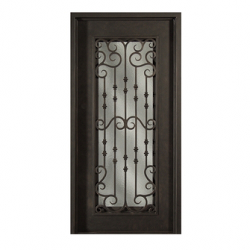 Single Wrought Iron Door Thermal Break Standard Flat Top custom ironwork