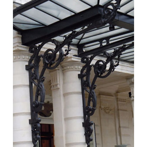Antique outdoor wrought iron canopy