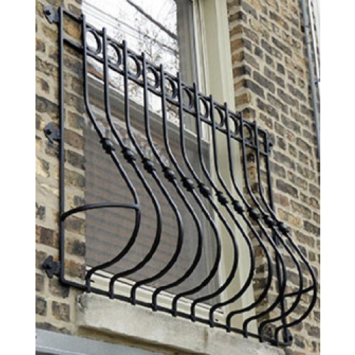 Classical wrought iron window grill design