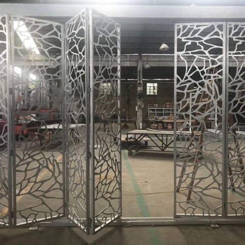 Folding wrought iron gate