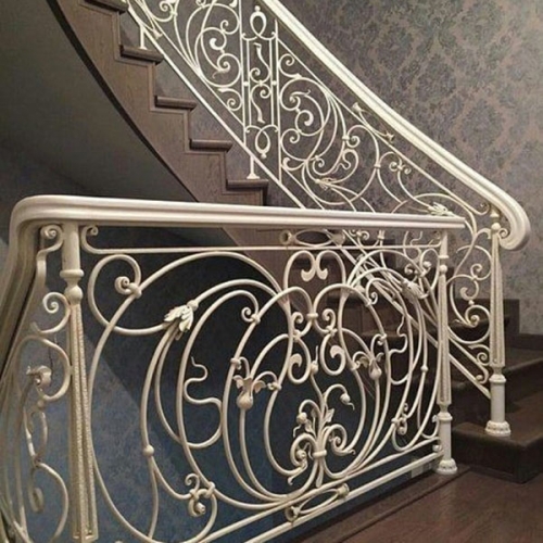 Wrought iron indoor handrail