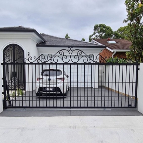 Automatic sliding wrought iron gate