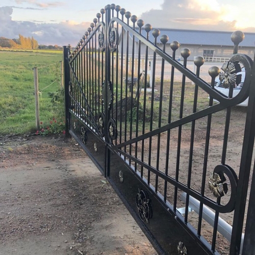 Custom electric swing wrought iron driveway gate