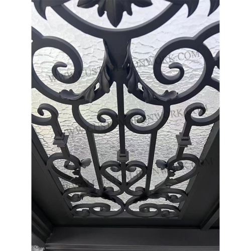 Hand made forged iron double door