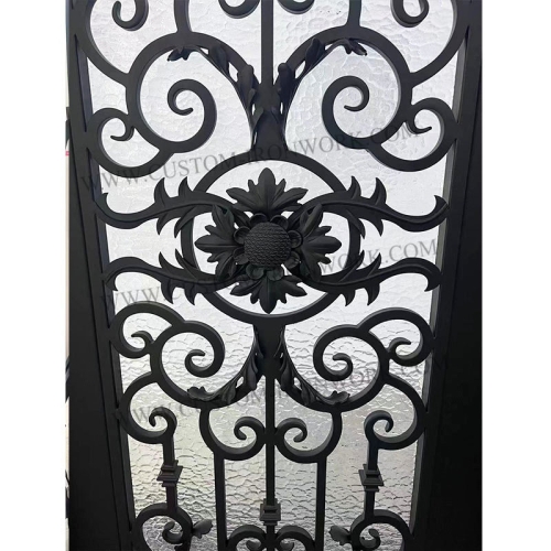 Hand made forged iron double door