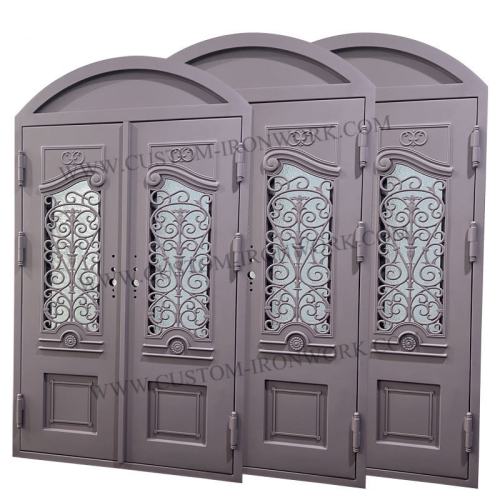 Metal welded entry arch door classical design