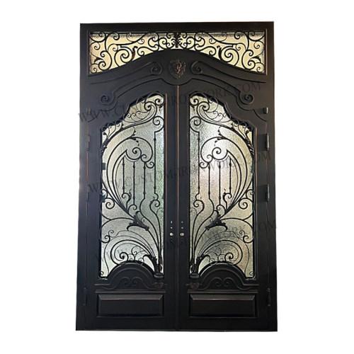 Antique design wrought iron double door