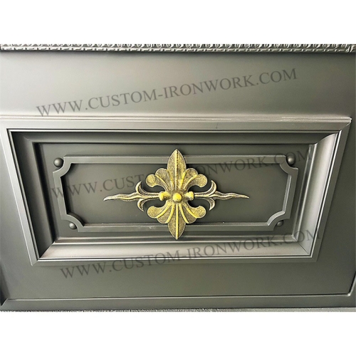 Custom design luxury iron door inserted glass three styles