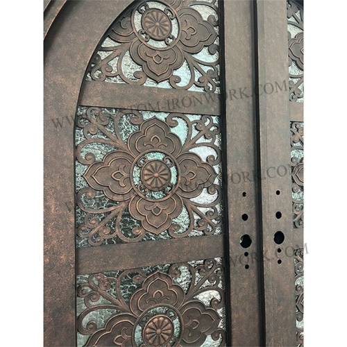 Hand made metal arch top door design