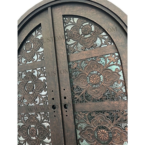 Hand made metal arch top door design