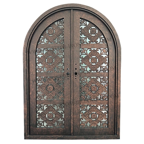 Hand made metal arch top door design