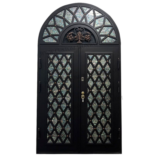 Classical style wrought iron double door for villa