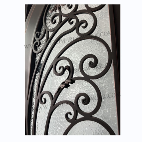 Traditional style custom wrought iron double door