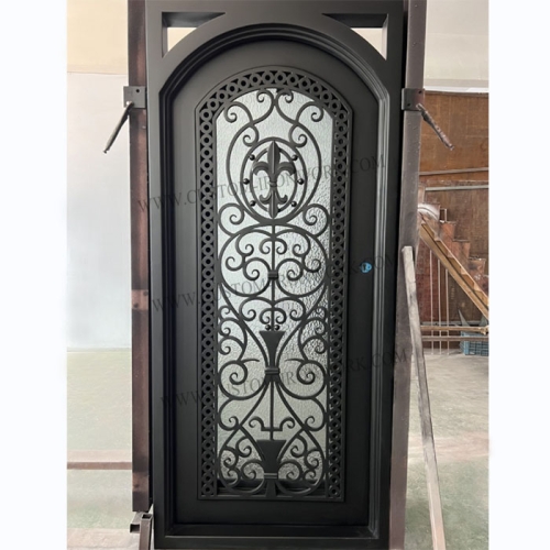 Traditional craftwork hand forged iron single door