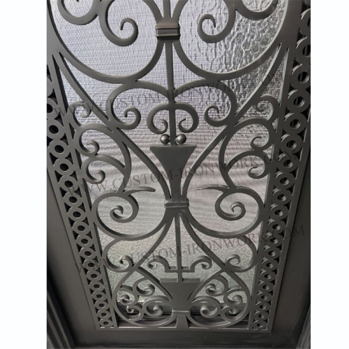 Traditional craftwork hand forged iron single door