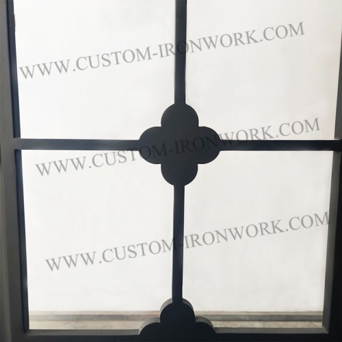 Custom wrought iron door ground glass inserted