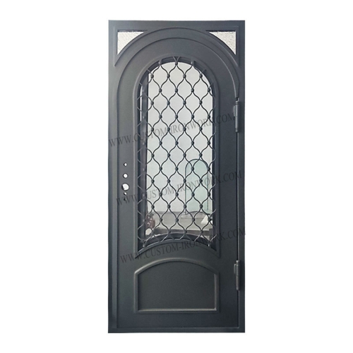 Decorative wrought iron custom design entry door