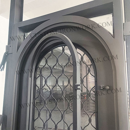 Decorative wrought iron custom design entry door