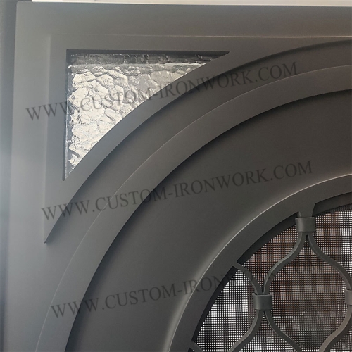 Decorative wrought iron custom design entry door