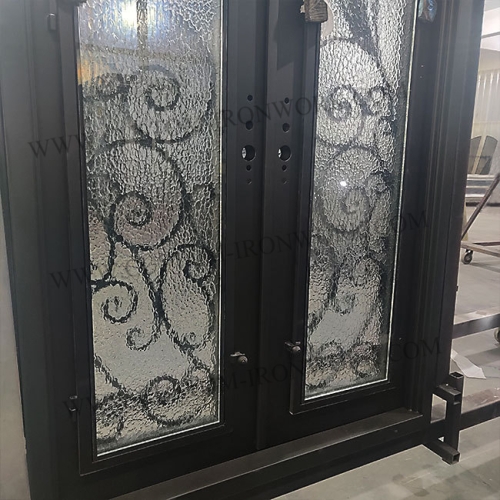 Custom wrought iron security door heavy material