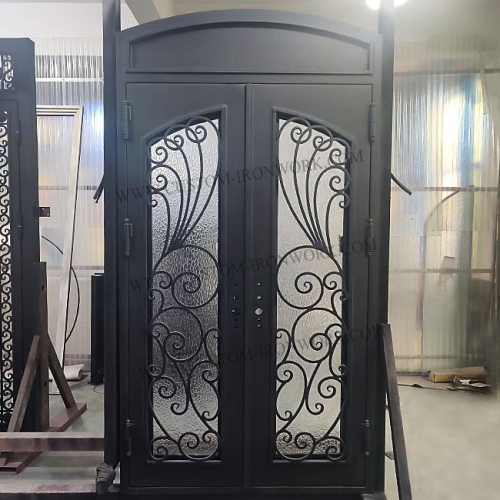 Custom wrought iron security door heavy material