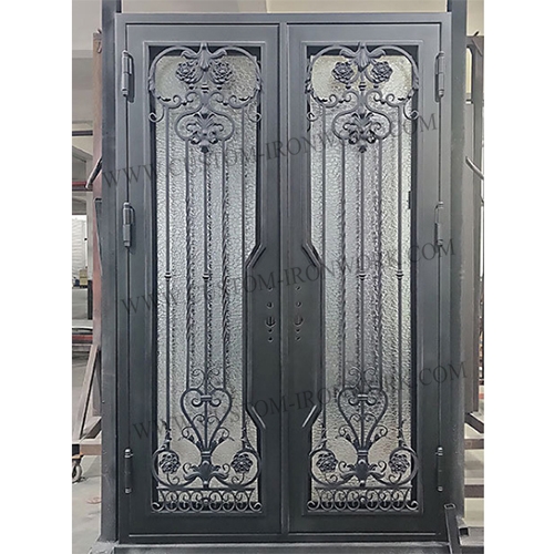 Retro entrance door hand forged iron design