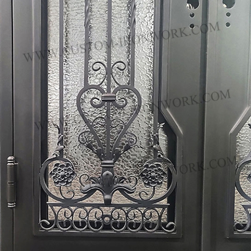 Retro entrance door hand forged iron design