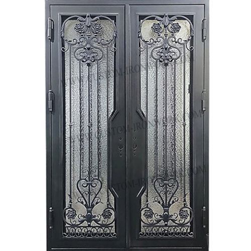 Retro entrance door hand forged iron design