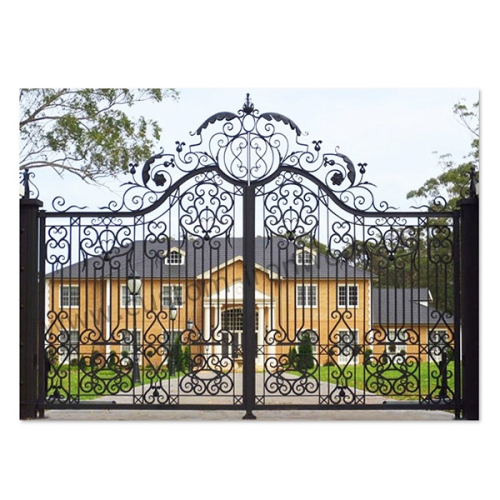 Classical wrought iron custom villa gate
