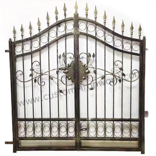 Hand forged iron custom design back yard small gate