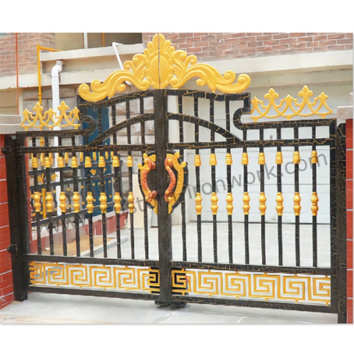 Electric swing house gate custom wrought iron design