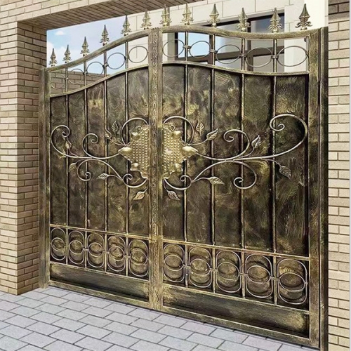 Antique wrought iron sealed gate custom design