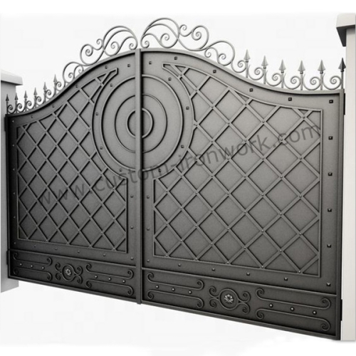 Simple custom design wrought iron sealing gate