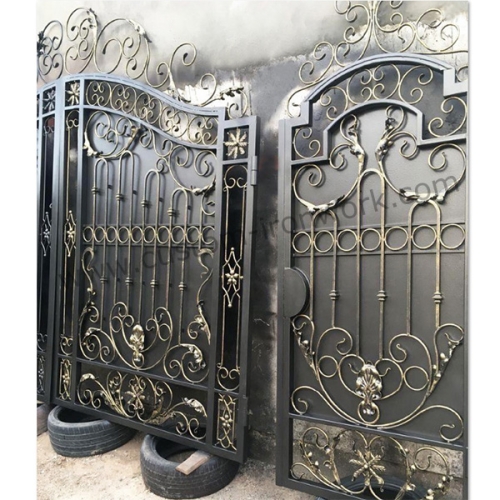 Classic custom wrought iron sealed double gate
