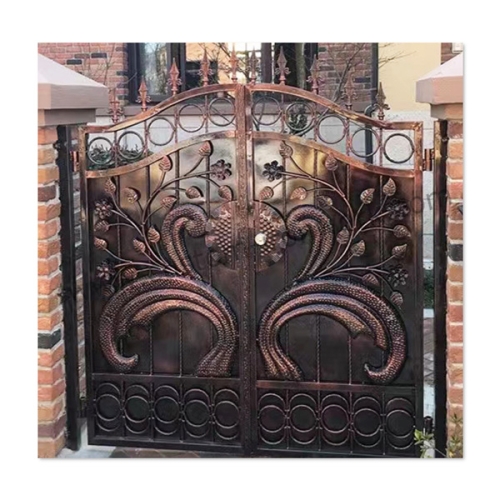 Totally handmade wrought iron back yard sealed gate