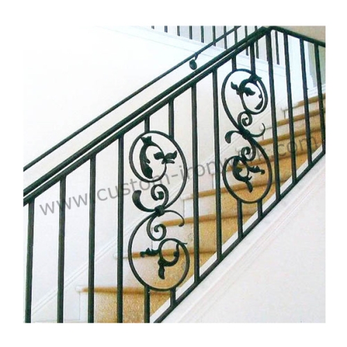 Traditional workmanship hand forged iron handrail