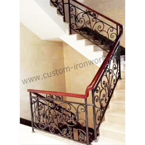 Antique design handmade wrought iron staircase railing