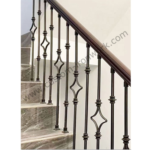 Hot dip galvanized interior iron stair railing custom style