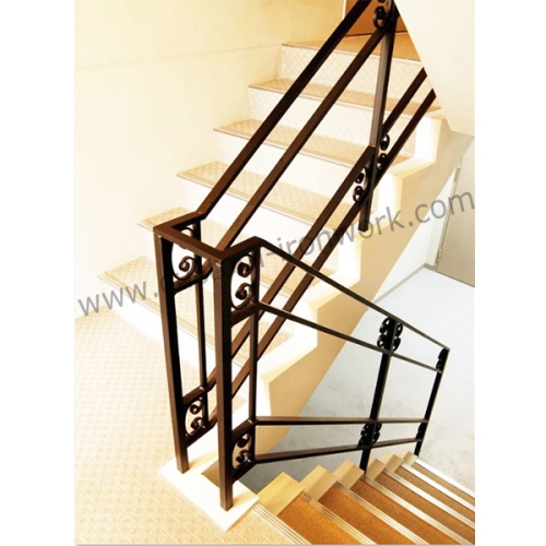 Galvanized indoor iron stair railing custom simple style