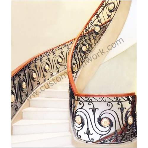 Luxurious wrought iron indoor handrail decoration and protection