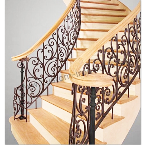 Vintage interior stair railing wrought iron custom design