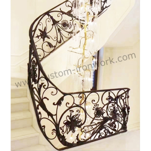 Diversified forging iron interior handrail customized design