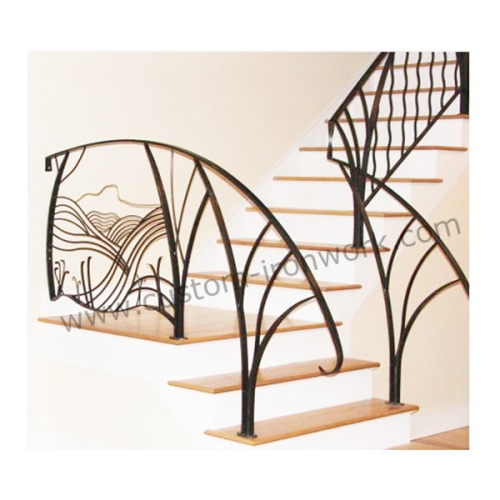 All kind of custom designs wrought iron interior stair railing