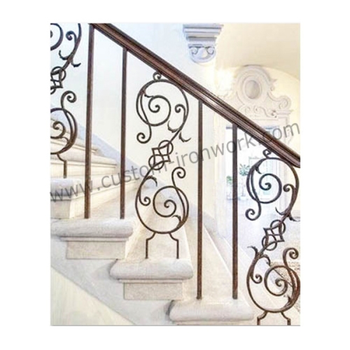 All kind of custom designs wrought iron interior stair railing