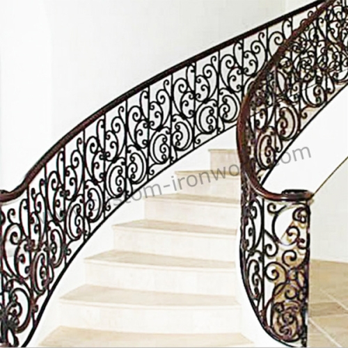 Excellent custom wrought iron hall stair railing