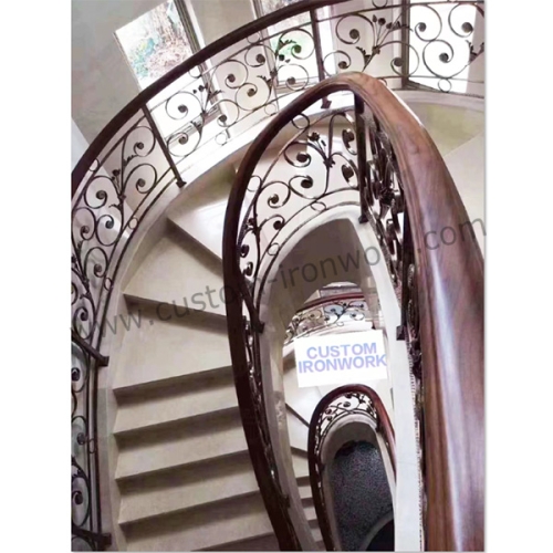 Antique wrought iron interior sprial stair railing custom design
