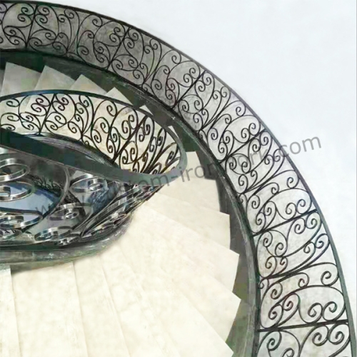 Antique wrought iron interior sprial stair railing custom design