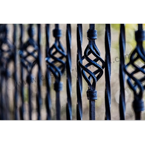 Custom wrought iron fence decoration and security