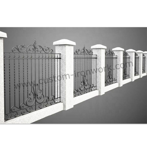 Traditional workmanship hand forged iron custom fence