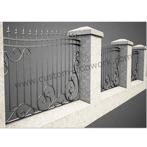 Traditional workmanship hand forged iron custom fence